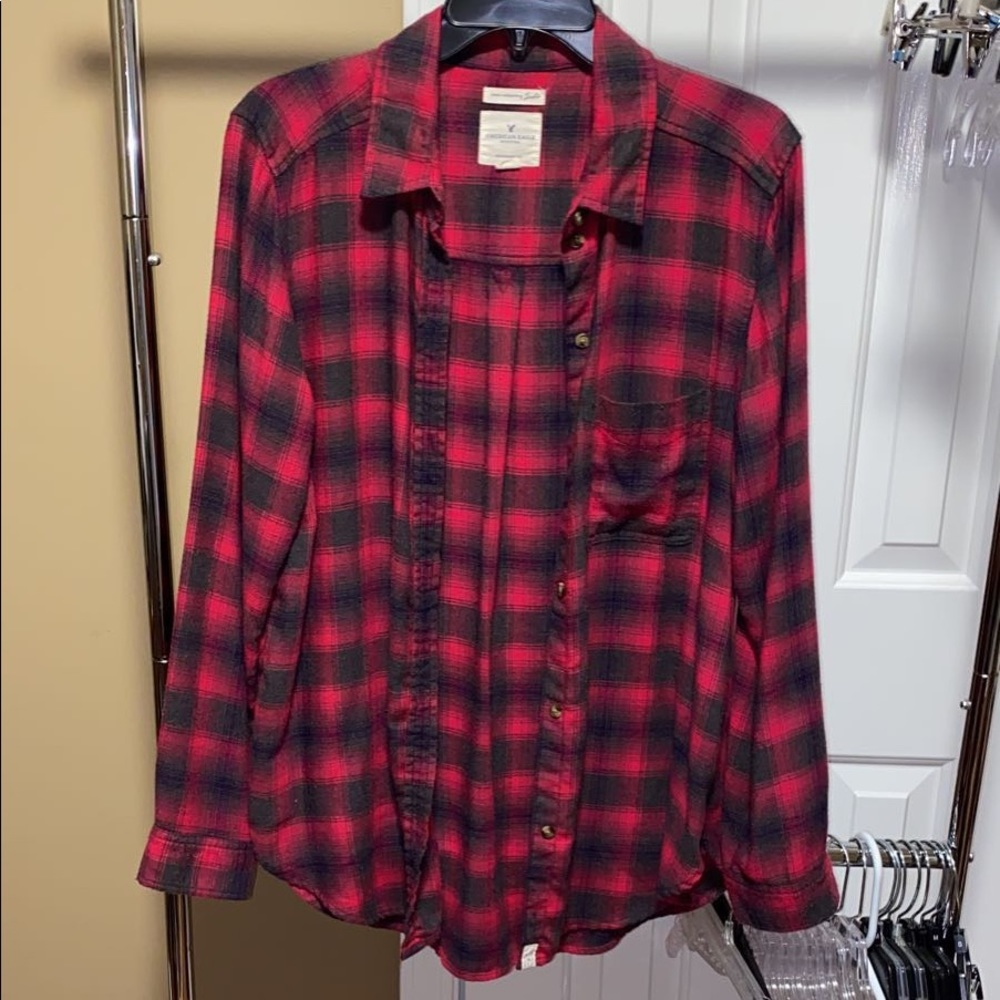 Black and red soft flannel